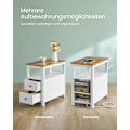 Miniatyrbillede 6 af 9: Rootz Sidebord med Power Strip - Endebord - Natbord - Træspånplade - MDF - Valnød Brun-Hvid - 60 cm x 35 cm x 60 cm - 17 kg - 90 kg Max belastningskap