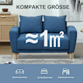 Miniatyrbillede 6 af 11: Rootz Two Seater Sofa - Moderne sofa - Stof Loveseat - Eucalyptus træramme - kompakt komfort - 133 x 73 x 81 cm