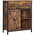 Miniatyrbillede 1 af 7: Rootz skænk - Kommode - Opbevaringsskab - Skydedør - Industriel - Brun - Sort - Forarbejdet træ - Metal - 70 x 30 x 80 cm