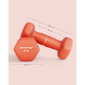 Miniatyrbild 7 av 7: Rootz Neoprenbelagda Hantlar Set - Orange - Gjutjärnsvikter - Styrketräning - Halkfritt grepp - Kompakt storlek - 13,5 cm x 6,5 cm - 2 kg totalvikt