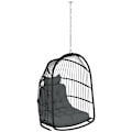 Miniatyrbillede 10 af 10: Rootz hængende stol hængende kurv - svingstol - ægstol - ergonomisk komfort - 74L x 68W x 105H cm - grå og sort