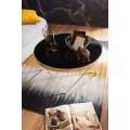 Miniatyrbild 5 av 6: Rootz Retro soffbord - Filigran bordsben - Snyggt mittbord - V-formade ben - Modernt färgschema - Gyllene ram - Skiva i härdat glas - 39cm x 82cm x 73