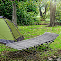 Miniatyrbillede 2 af 5: Rootz Campingseng - Foldelejrseng - Foldeseng med pude - Sidelomme - Madras - Gæsteseng - Kan holde op til 150 Kg - Oxford - Lysegrå - 188 x 64,5 x 53