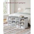 Miniatyrbillede 3 af 9: Rootz skobænk med opbevaring - Entryway Organizer - Klassisk hvid - Spånplade - Skum - Imiteret linnedbetræk - 30,3 cm x 78,5 cm x 48 cm - 136 kg Max