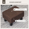 Miniatyrbillede 4 af 10: Rootz stilfuld skammel med stofbetræk - Fodstøtte - Sofabord - Komfortabel siddeplads - Alsidig brug - Gulvbeskyttelse - 40W x 30D x 24H cm - Linnedst