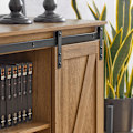 Miniatyrbillede 5 af 7: Rootz Moderne skænkskab - Kommode - TV stativ - Skydedøre - Justerbare hylder - Rummelig opbevaring - PB(E1) Materiale - 120cm x 70cm x 40cm