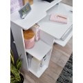 Pikkukuva 6 / 7: Rootzin moderni tietokonepöytä PC-hyllyllä - Kotitoimiston työpöytä - Ajaton muotoilu - Ulosvedettävä näppäimistö - Valkoinen - 94 cm x 90,5 cm x 48,5