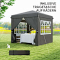 Pikkukuva 7 / 11: Rootz Pop Up Gazebo - Puutarhateltta - Ulkopaviljonki - UPF50+ UV -suoja - tummanharmaa - 250L x 250W x 268H cm