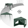 Miniatyrbillede 7 af 9: Rootz Ultimate Outdoor Gazebo - Event Pavillion - Vejrbestandig baldakin - Robust og rustsikker, UV- og regnbeskyttelse, nem opsætning - 3x3m