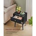Pikkukuva 3 / 7: Rootz Ebony Black yöpöytä - Yöpöytä - Yöpöytäkaappi - Lastulevy - MDF - Massiivipuu - 28cm x 39cm x 55cm