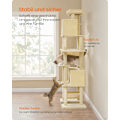 Miniatyrbillede 4 af 6: Rootz Large Cat Tree - Cat Scratching Post - Plush Pet Tower - 201 cm højt med platform - brun - 78 cm x 48 cm x 201 cm