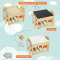 Miniatyrbillede 4 af 8: Rootz multifunktionelt børnebordsæt - Aktivitetsbord - Legebord - Dobbeltsidet bordplade - Rigelig opbevaring - Nem montering - Holdbar MDF - 60 cm x