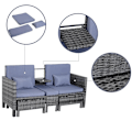 Pikkukuva 9 / 10: Rootz Double Sofa - Garden Sofa - Garden Furniture - Garden Set - Seater Sofa - 2 x Stool Cushions