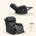 Miniatyrbillede 3 af 10: Rootz TV-lænestol med massagefunktion - Opvarmet biografstol - 360° rotation - Rocker Recliner - 8 massagepunkter - Tyk polstring - Fjernbetjening - 9