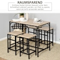 Miniatyrbild 4 av 10: Rootz 5-delade barbordsset - Matsalsset - Köksmöbler - Utrymmesbesparande design - Robust konstruktion - Förbättrad stabilitet - 100L x 60W x 88H cm (
