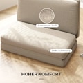 Miniatyrbillede 5 af 10: Rootz 2 -i -1 foldning hvilestol - gæstemadras - doven sofa - maksimal komfort - 120W x 80d x 75H cm (stol), 120W x 275d x 10H cm (seng) - brun