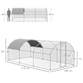 Miniatyrbild 3 av 5: Rootz Chicken Coop - Husdjursbur - Utomhusfjäderfähus - Hönsbur - Ankhus - Kaninhus - Med skärm taklås - Silver - 280L x 570W x 197H cm
