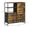 Pikkukuva 3 / 10: Rootz lipasto - Teollinen säilytyskaappi - Lipasto - Senkki - 6 laatikkoa - 2 hyllyä - Teräsrunko - MDF-paneelit - 84cm x 30cm x 92cm