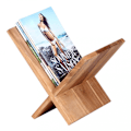 Miniatyrbild 5 av 7: Rootz tidningsställ i massivt trä akacia X-form 31 cm tidningsställ design prospekthållare lantlig stil