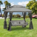 Miniatyrbillede 3 af 8: Rootz Havegynge - Gyngesofa - Gyngestol - Hængebænk - Verandagynge - Mørkegrå - 256 x 172 x 248 cm