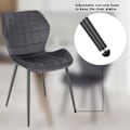 Miniatyrbillede 8 af 8: Rootz Velvet spisestuestolesæt med 4 - Komfortable stole - Stilfulde siddepladser - Rivefast fløjl, Ergonomisk design, holdbart metalstel - 47 cm x 79