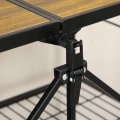 Miniatyrbillede 5 af 6: Rootz Industrial Design Køkkenvogn - 3 hylder - Multifunktionsvogn - Serveringsvogn - 4 Hjul - Foldning - MDF - Brun + Sort - 68L x 35W x 85H cm