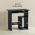 Miniatyrbillede 3 af 11: Rootz Computer Desk - Office Table - Workstation - Compact Design - 80 x 45 x 75 cm - Sort