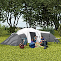 Miniatyrbillede 2 af 10: Rootz Campingtelt - Tunneltelt - Familietelt - Rummeligt - Holdbart - Vandtæt - 220L x 188W x 150H cm (soveværelse), 495L x 415W cm (Stue)