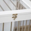 Miniatyrbillede 8 af 10: Rootz PawHut 2-dørs hundebur - Hundebur - Pet Kennel - Beskyttet og sikkert tilbagetog - Låsende stålnet - 80 cm x 50 cm x 56,5 cm - Hvid + Sølv