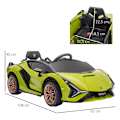 Miniatyrbillede 3 af 10: Rootz elbil til børn - Ride-On Car - Realistisk design, integrerede gadgets - 2 køretilstande - LED-lys - Fjernbetjening - 108L x 62W x 40H cm