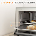 Pikkukuva 5 / 11: Rootz 9l mini -uuni - Compact Las Gasast Uun - Säädettävä lämpö - tilaa säästävä ruostumaton teräs - 35 cm x 24,6 cm x 20cm valkoinen