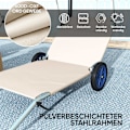 Miniatyrbillede 8 af 10: Rootz Sun Lounger Set - Foldbar havelounger - Rulle dækstol - Justerbar ryglæn - 62 cm x 148 cm x 85 cm