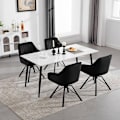 Miniatyrbillede 2 af 9: Rootz Roterende Spisestuestole Sæt med 2 - Fløjlslænestole - Drejestole - 360-graders rotation, Komfortable og robuste - 58 cm x 83,5 cm x 53,5 cm