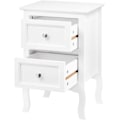 Miniatyrbillede 6 af 9: Rootz hvidt sengebord - Natbord - Opbevaringsskab - Rigelig opbevaringsplads - Elegant design - Holdbar - 40 cm x 60 cm x 30 cm