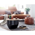 Miniatyrbillede 4 af 6: Rootz Sofabord - Opbevaringsplads - Sofabord - Sidebord - Rundt - Sort - Brun - Mangotræ - Metal - 60 x 60 x 41 cm
