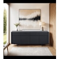 Miniatyrbild 3 av 7: Rootz skänk - Förvaringsskåp - Buffébord - Gott om förvaring - Hållbar konstruktion - Snygg design - 205 cm x 45 cm x 82 cm - Svart ekfaner