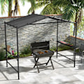 Pikkukuva 2 / 7: Rootz Grill Teltta - BBQ-paviljonki - Grillikatto - Säänkestävä - Maapiikit - Sivutaskut - Teräs-polyesteri - Tummanharmaa - 277 X 149 X 230 cm