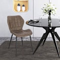 Miniatyrbillede 4 af 7: Rootz spisestuestole Sæt med 6 - Polstrede stole - Imiteret læderstole - Komfortable siddepladser - Holdbart design - Ergonomisk støtte - 47 cm x 79,5