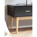 Miniatyrbillede 5 af 7: Rootz Lowboard tv-skab - 150 cm tv-stativ - sort og eg tv-konsol - moderne design - rummelig opbevaring - holdbar konstruktion - 150 cm x 50 cm x 40 c