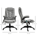 Miniatyrbillede 3 af 10: Rootz Massage Kontorstol - Ergonomisk Executive Stol - Varmeelementer - Højdejusterbar - 68cm x 72cm x 110-120cm - Grå