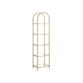 Miniatyrbild 1 av 10: Rootz 5-vånings metallic guld Transparent glashylla - Displayställ - Förvaringsställ - Härdat glas - Stålram - 30,2 cm x 40 cm x 183,5 cm - Lättvikt -