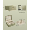 Miniatyrbillede 7 af 7: Rootz Laurel Green smykkeskrin - Organizer-etui - Opbevaringsbeholder - MDF-konstruktion - Fløjlsforing - Kompakt design - 20,5 cm x 24 cm x 11 cm