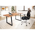 Miniatyrbillede 2 af 6: Rootz Modern Design Office Bord - Massivt træ skrivebord - Live Edge Bord - Trapezformede ben - Akacietræ - 160 cm x 80 cm x 76 cm