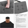 Pikkukuva 3 / 7: Rootz Hocker - Pouf - Säilytystila - Tummanharmaa - 76 x 38 x 40 cm