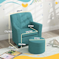 Miniatyrbillede 3 af 10: Rootz Kids Lænestolssæt - Børnesofa - Matchende osmannisk - Stilfuldt diamantryglæn - Træramme - Hyggelig polstring - Blå - 45 cm x 43 cm x 50,5 cm