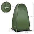 Pikkukuva 3 / 6: Rootz-suihkuteltta - Ulkopukuhuone - Taitettava - Pop-up-design - Kantolaukku - Polyesteriteräs - Tummanvihreä - 126L x 124W x 189K cm