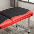Miniatyrbild 9 av 11: Rootz hopfällbara massagebänk - kosmetiska bord - höjdjusterbart massagebord med nackstöd - massagesäng - aluminiumskum - plast - svart + röd - 215 x