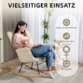 Miniatyrbillede 6 af 11: Rootz Vintage Rocking Chair - RECLINER - Afslappende stol - Tyk polstring - 98 cm x 71 cm x 101 cm - Beech Wood & Steel - Brown