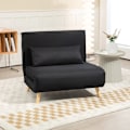 Miniatyrbillede 2 af 10: Rootz Sovesofa - Cabriolet sofa - Futon - Blødt stof - Fleksibelt ryglæn - 94 cm x 78 cm x 80 cm - Cremehvid - Nem montering