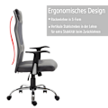 Miniatyrbillede 4 af 9: Rootz Kontorstol Executive - Grå - Skum, Læder, Metal - 25,59 cm x 23,94 cm x 48,03 cm